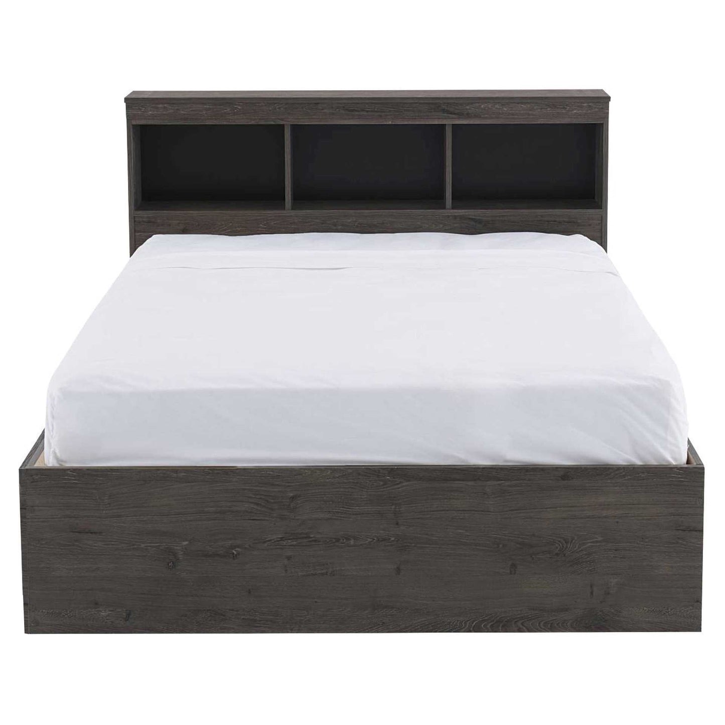 Canadian Made Platform Bed With Bookcase Headboard 1101