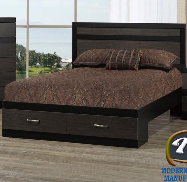 Canadian Made Black/Tuxedo Wooden Bed A9