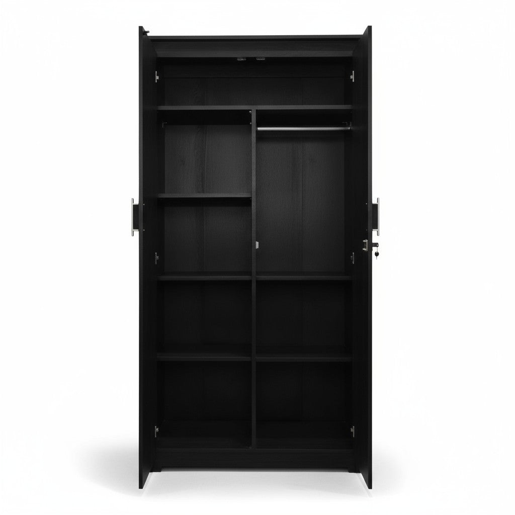 Canadian Made 2 Door Wardrobe with Mirror And Lock - 130