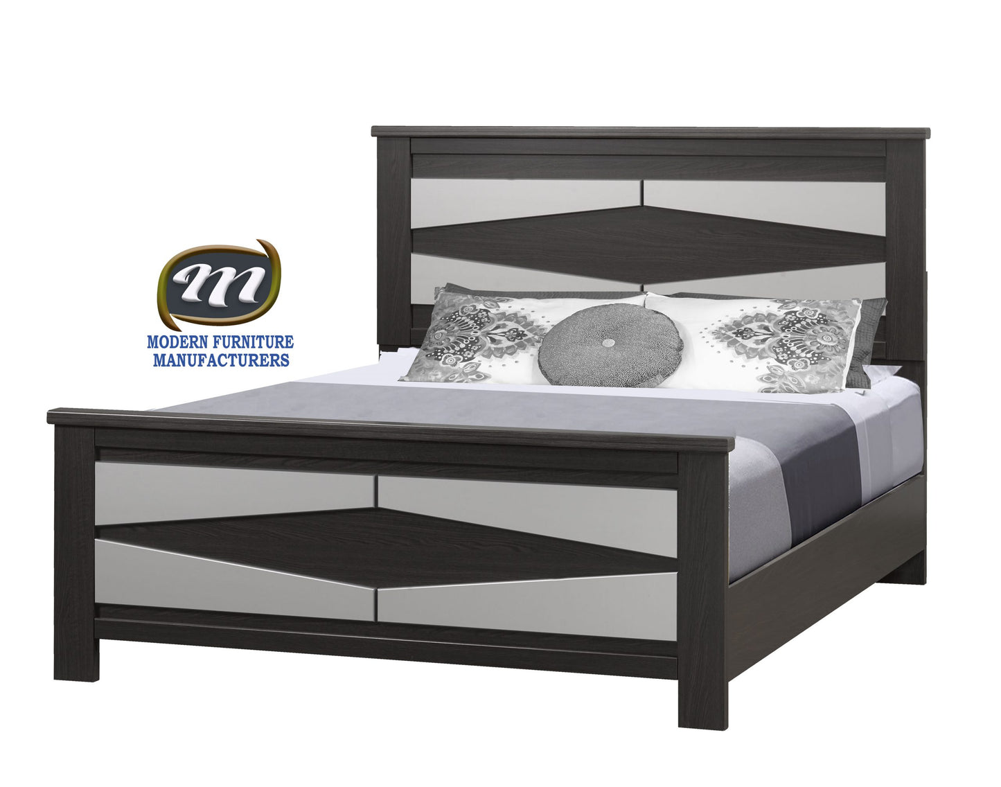 Two tone 6 PC Bedroom Set Tuxedo & Silver 6600