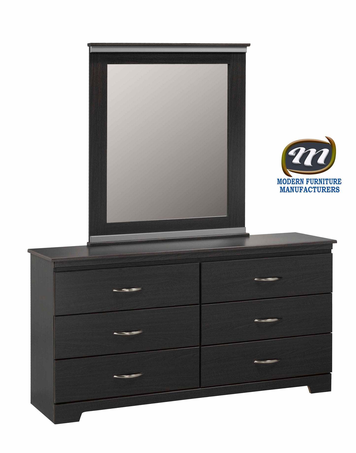 Two tone 6 PC Bedroom Set Tuxedo & Silver 6600