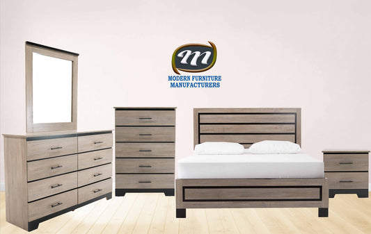 Canadian Made Two Tone Bedroom Set Continental Coast & Black 6741