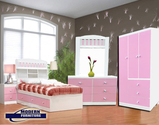 Canadian Made Bedroom Set White & Pink 9000