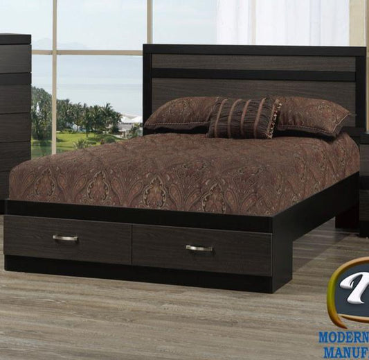 Canadian Made Black/Tuxedo Wooden Bed A9