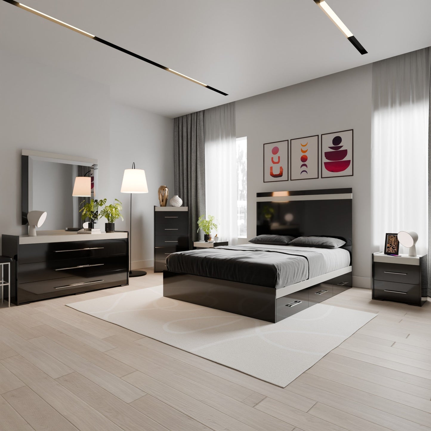 Lester Canadian Made Italian Style Lacquer Bedroom Set