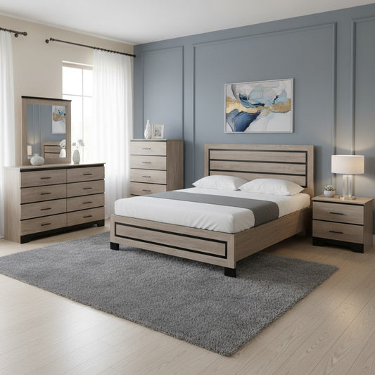 Canadian Made Two Tone Bedroom Set Continental Coast & Black 6741