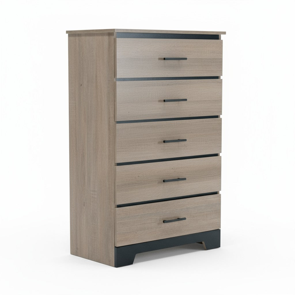 Canadian Made Two Tone Bedroom Set Continental Coast & Black 6741