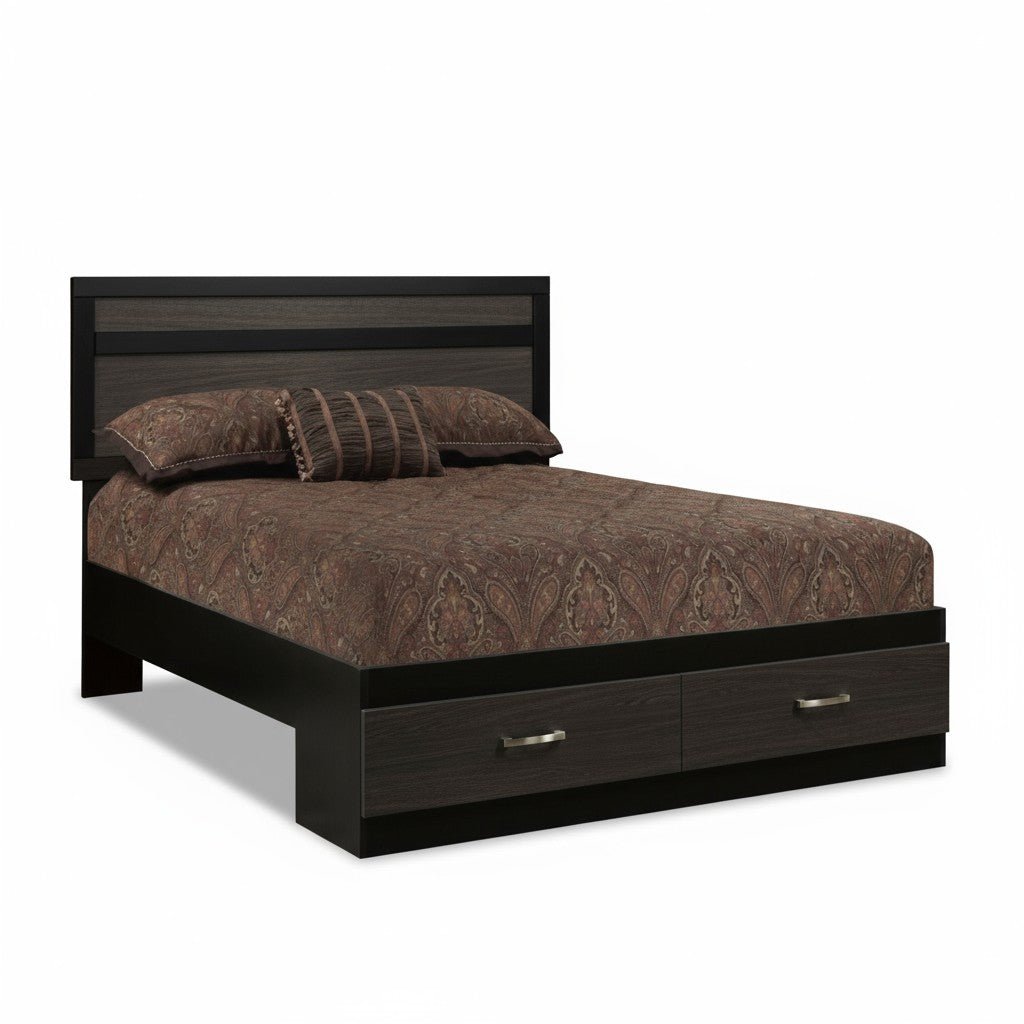 Canadian Made Black/Tuxedo Wooden Bed A9