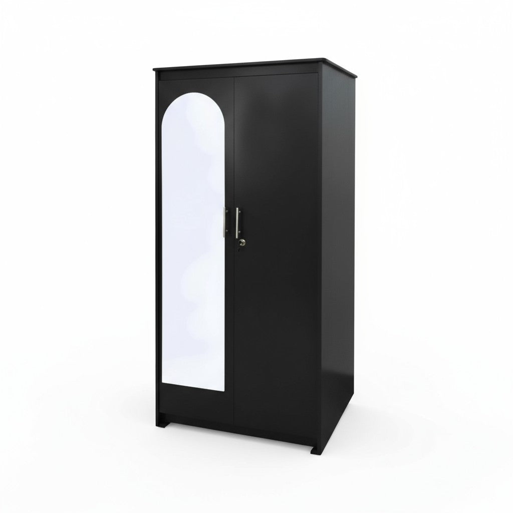 Canadian Made 2 Door Wardrobe with Mirror And Lock - 130