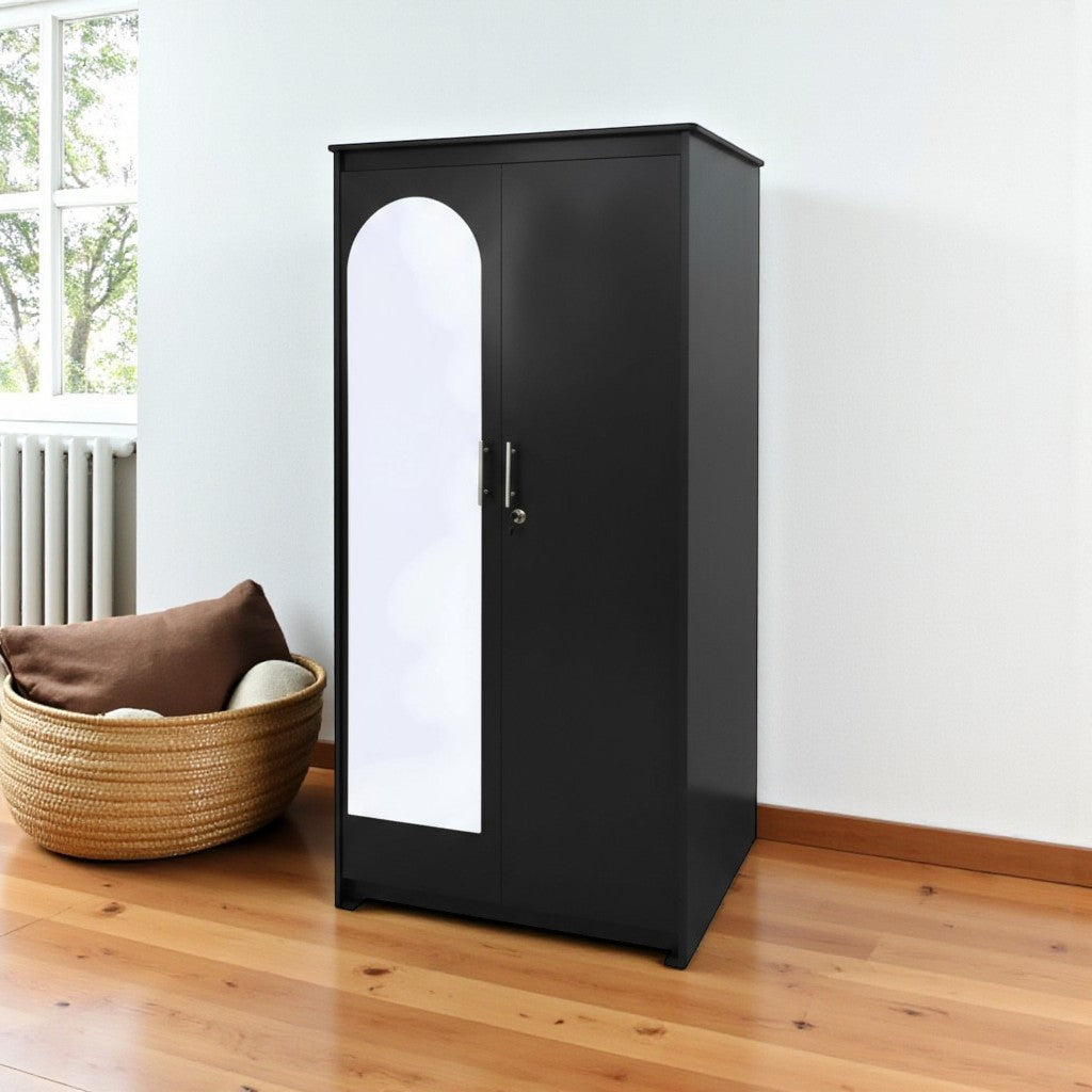 Canadian Made 2 Door Wardrobe with Mirror And Lock - 130